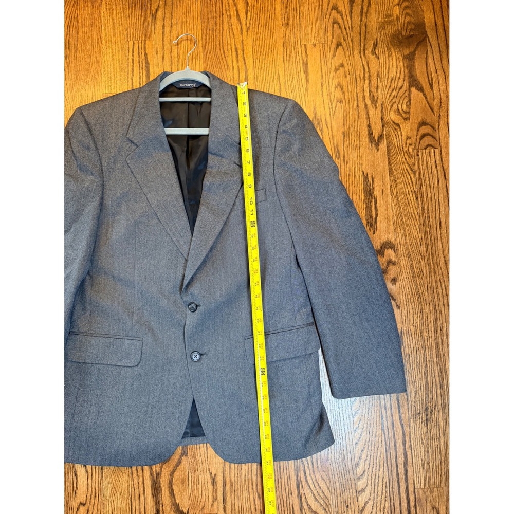 Burberrys Vintage Herringbone Wool Blazer Sport Coat Gray Mens L Preppy - Picture 13 of 13